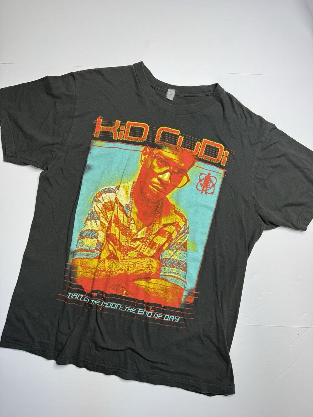 Kid Cudi Man on the Moon End of Day T Shirt Mens Large Black Rap Hip Hop Tee VTG